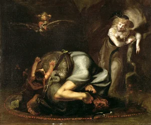Boszorkányjelenet Benjamin Jonson (1572-1637) „The Masque of Queens” című művéből, kb. 1785
